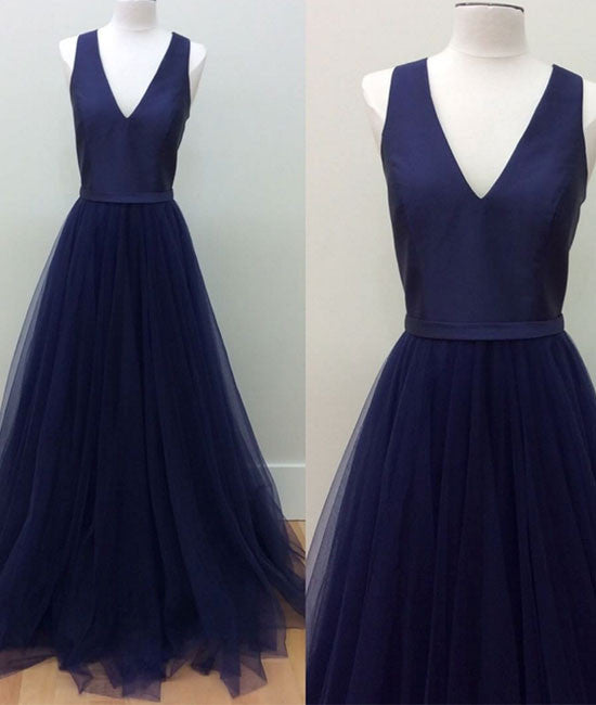 midnight blue evening dress