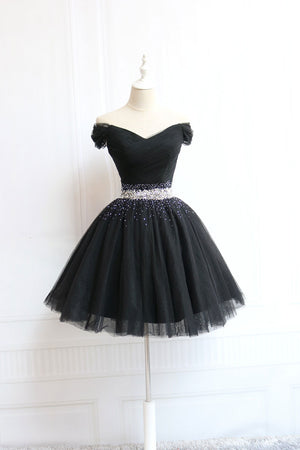 black short prom dress