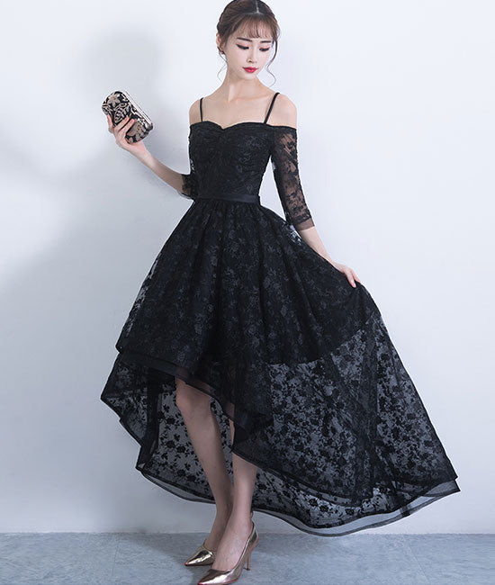 black high low prom dress