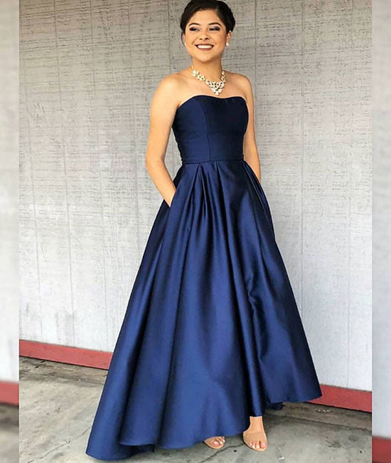 simple satin prom dress