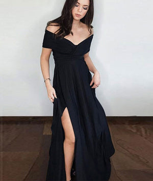 simple off shoulder gown