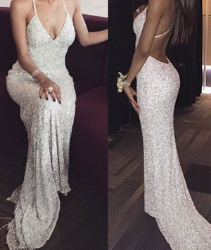 backless sequin dress long