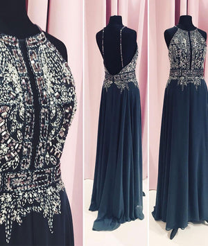 dark blue prom dress with sparkles