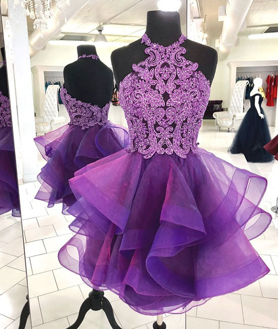 purple hoco dress