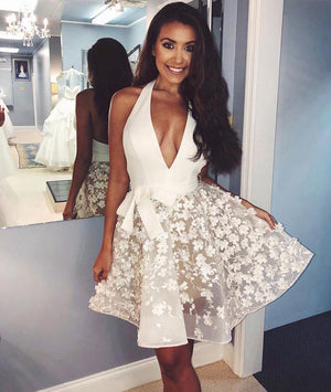 white lace grad dress