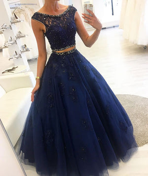 midnight blue evening dress