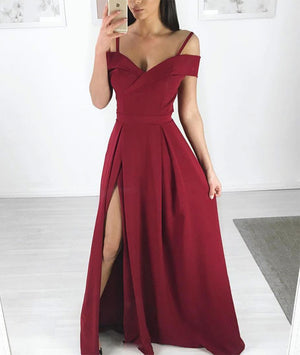 simple maroon dress