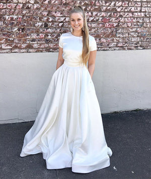 simple long white dress