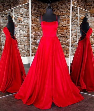 red backless gown