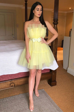 short dress yellow