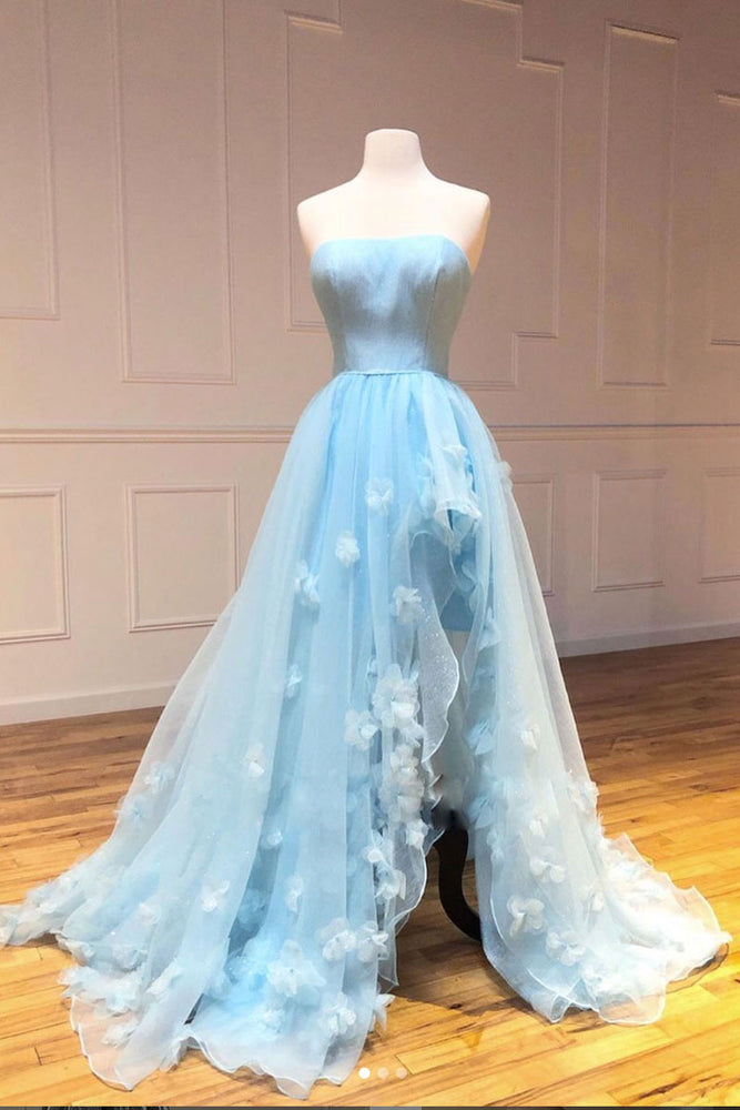Blue Sweetheart Tulle Long Prom Dress Blue Tulle Evening Dress Shdress 3711