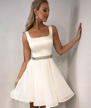 white satin dress short