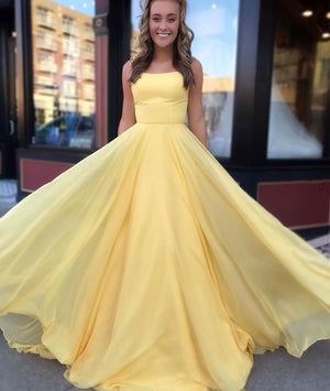 yellow evening dress with sleeves
