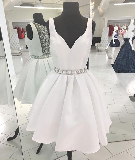 white short prom dresses