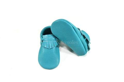 teal moccasins