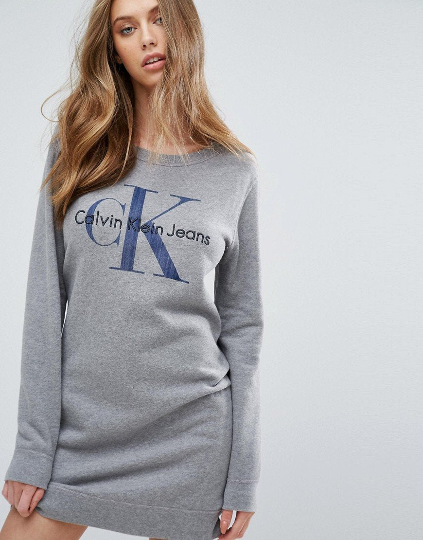 Calvin Klein Jeans Logo Sweatshirt Dress – rubbez