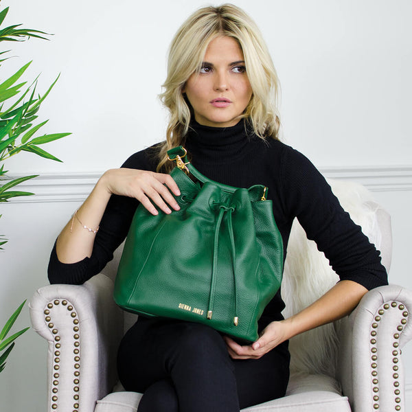 Classic Bucket Bag in Green - Classic Collection | Sienna Jones