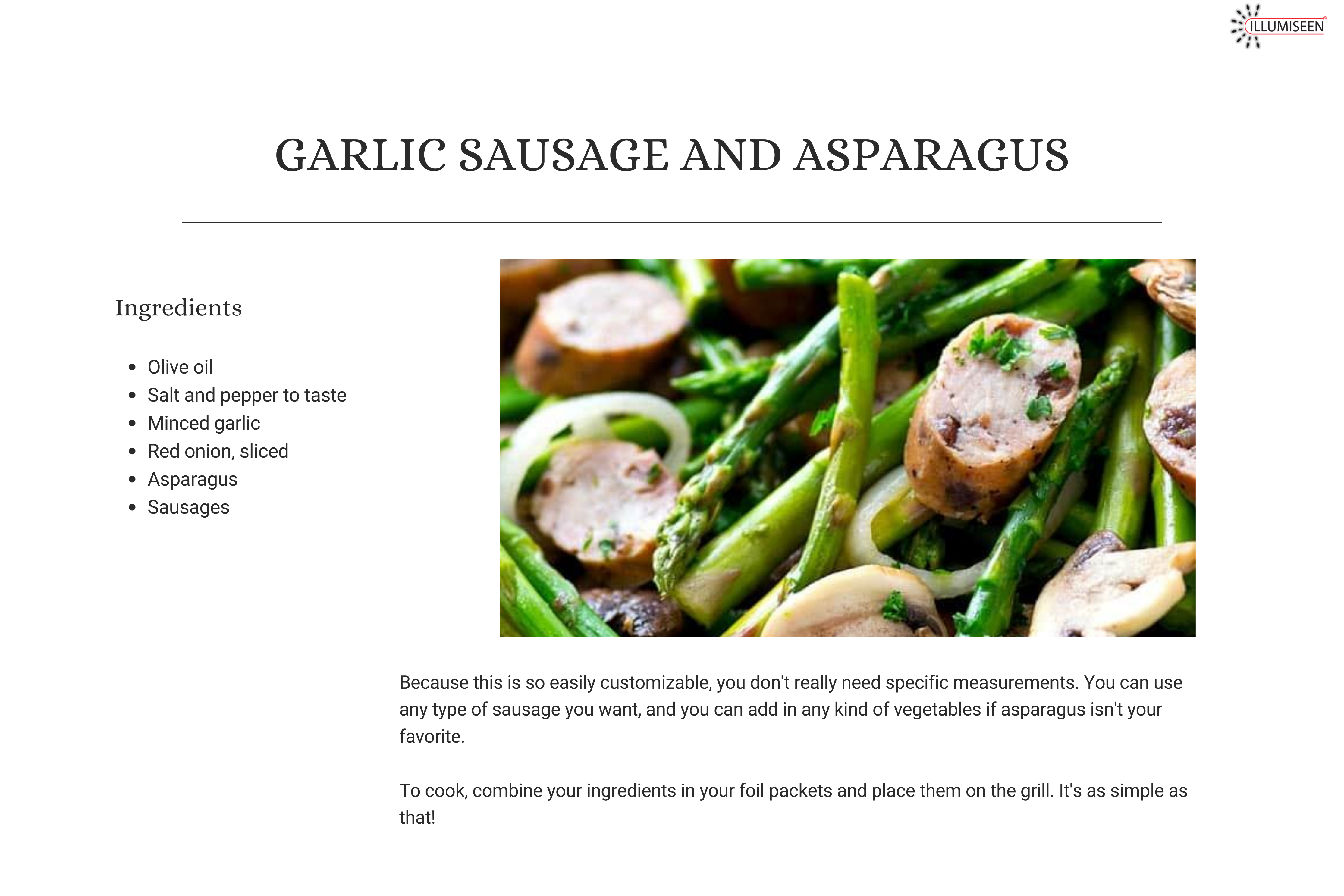 Garlic Sausage and Asparagus