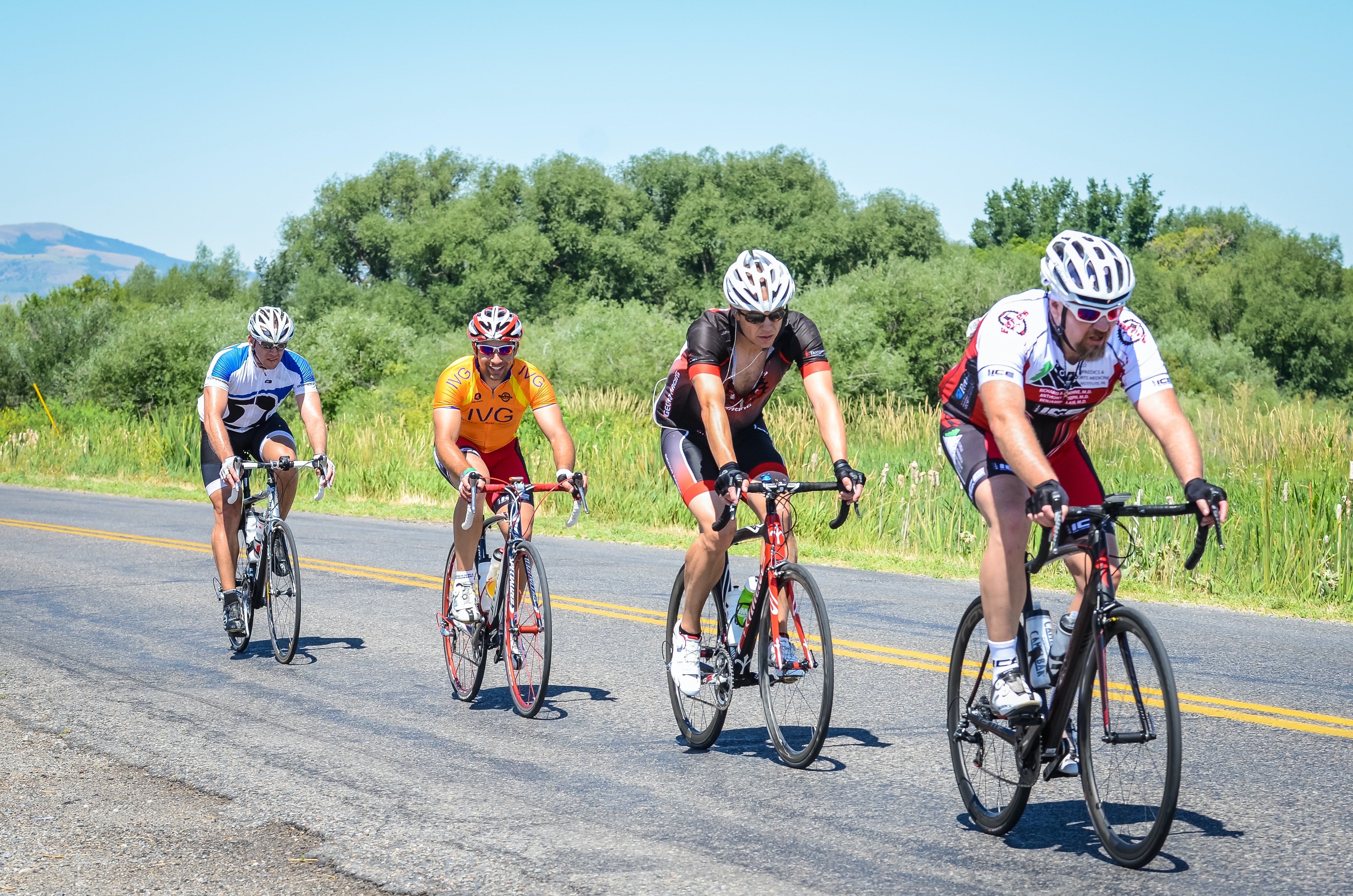 A group of cyclists