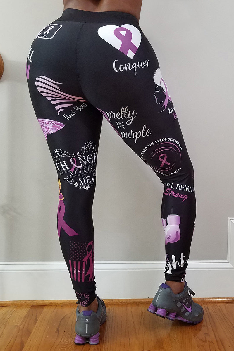 Purple Roses Tights, Workout Tights