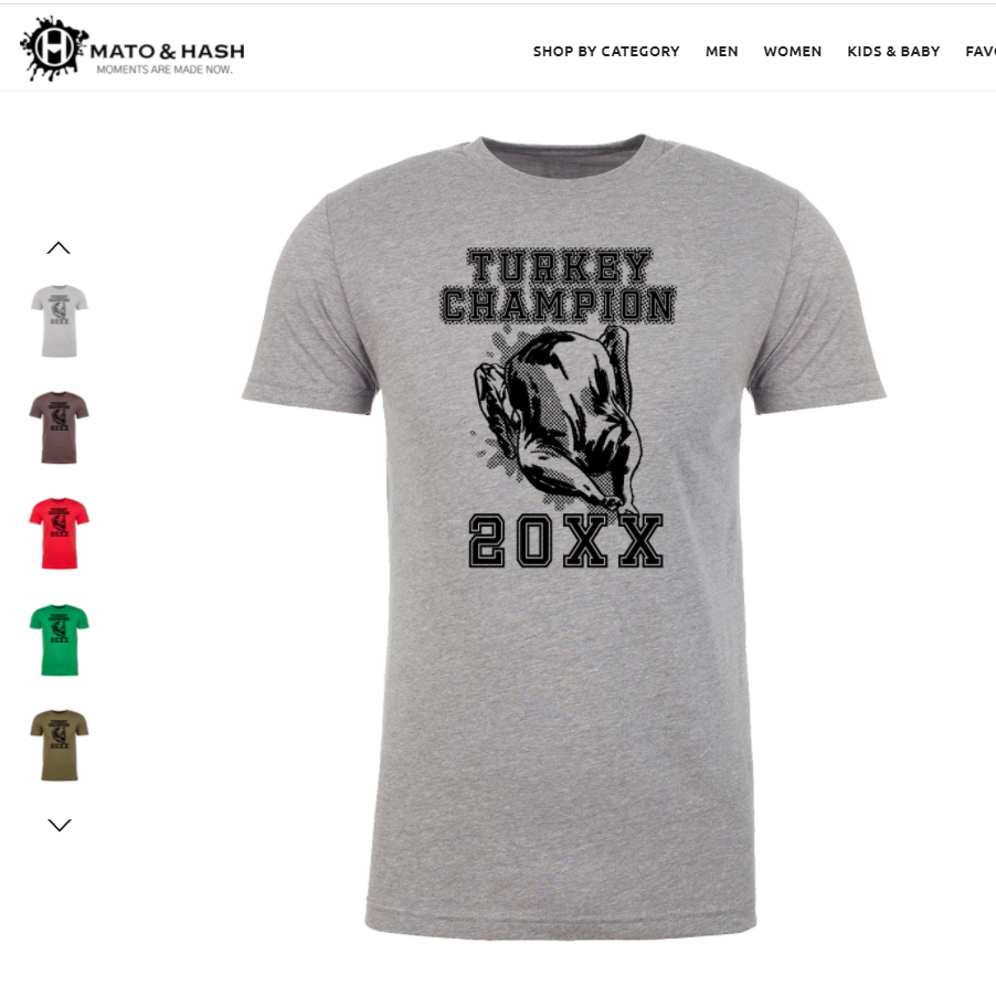 Men's Custom Thanksgiving Graphic T Shirt