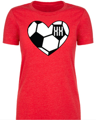 Mato & Hash Classic Ball Heart + Custom Number Womens T Shirts 