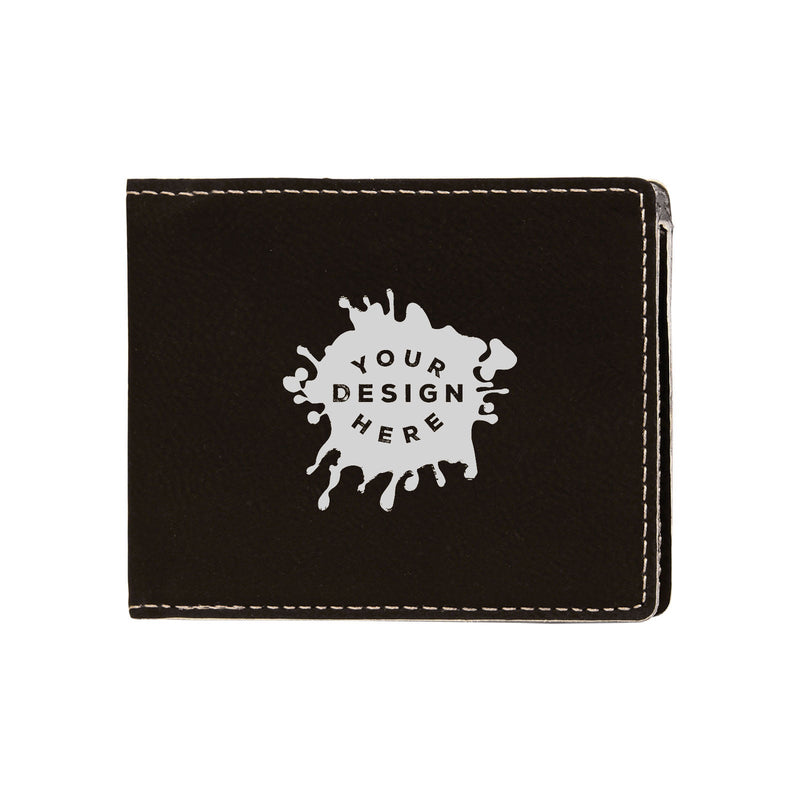 Novelty Kid's Personalized Black Leather Trifold Wallet 