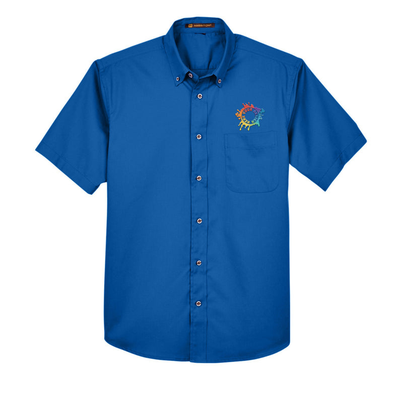 Harriton Men's Barbados Textured Camp Shirt