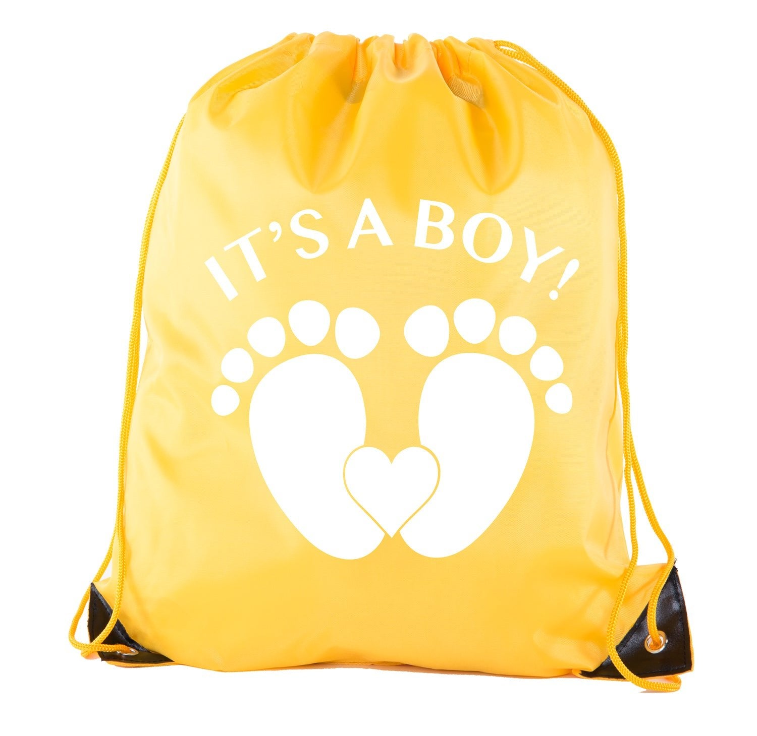 It's a Boy! Infant Feet Baby Shower Polyester Drawstring Bag - Mato & Hash
