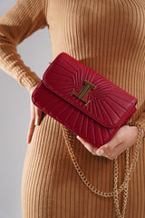 Womens leather bag in burgundy colour with stitch detail by JULKE