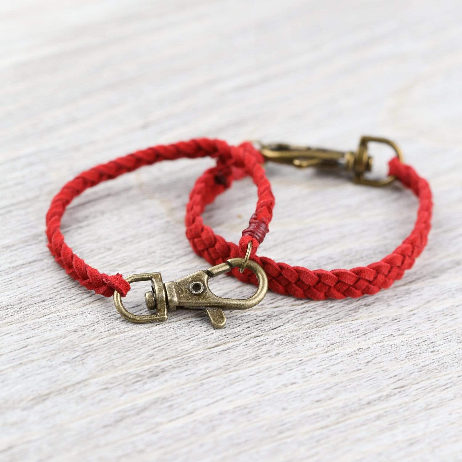 Braided Suede Bracelet in Red - DharmaShop