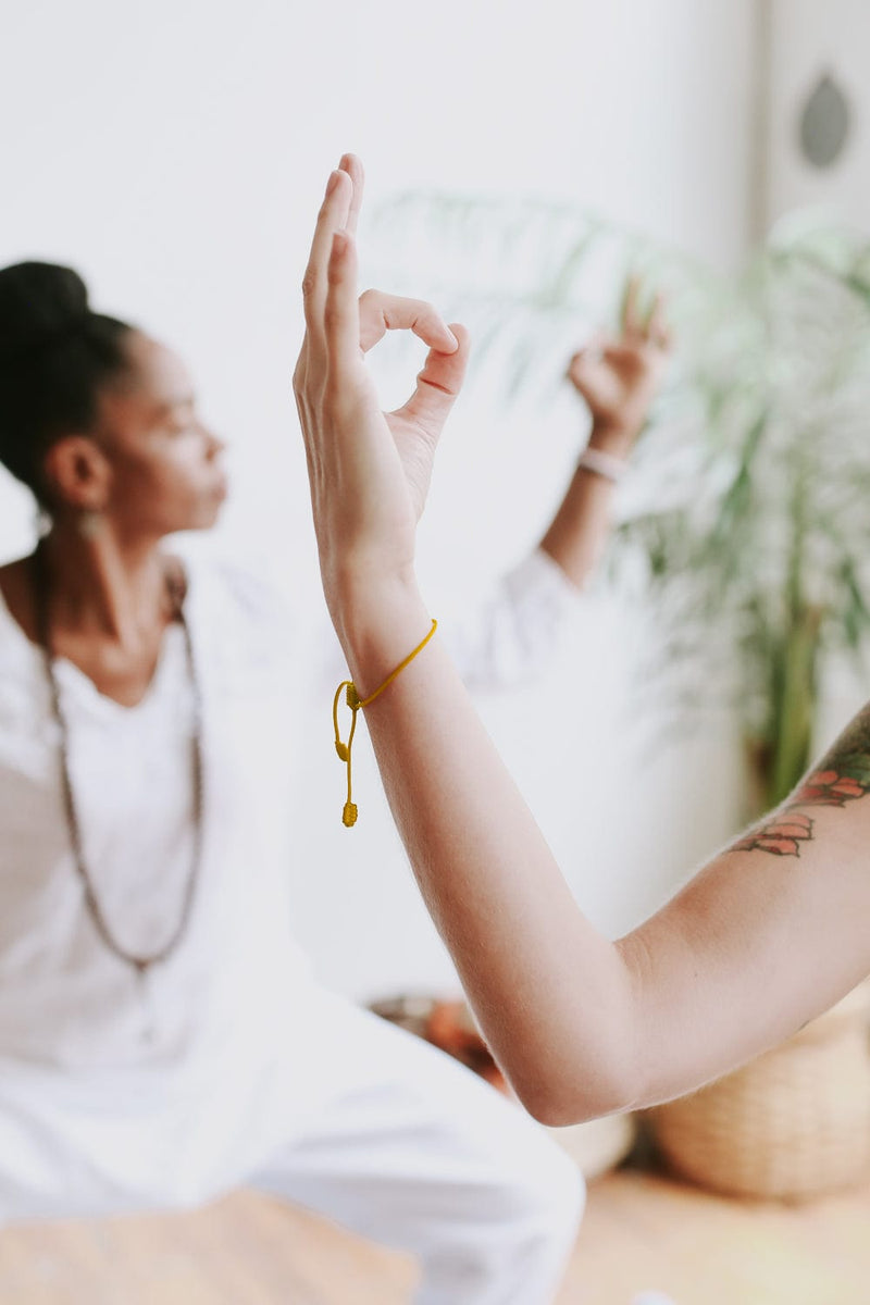 Bodhi Seed Meditation Bead Bracelet - Yellow String – Amadara