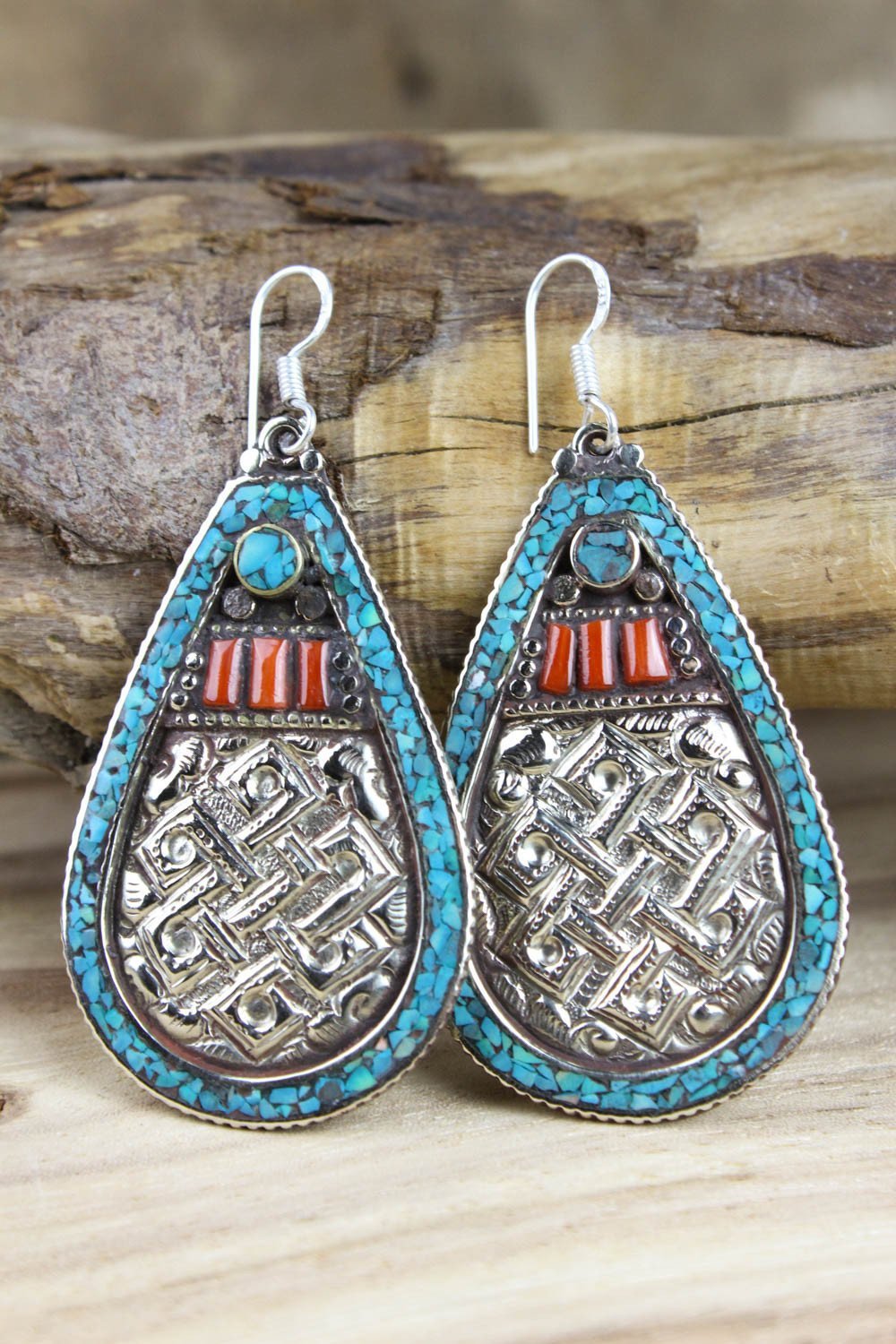 Endless Knot Traditional Tibetan Style Earrings - DharmaShop