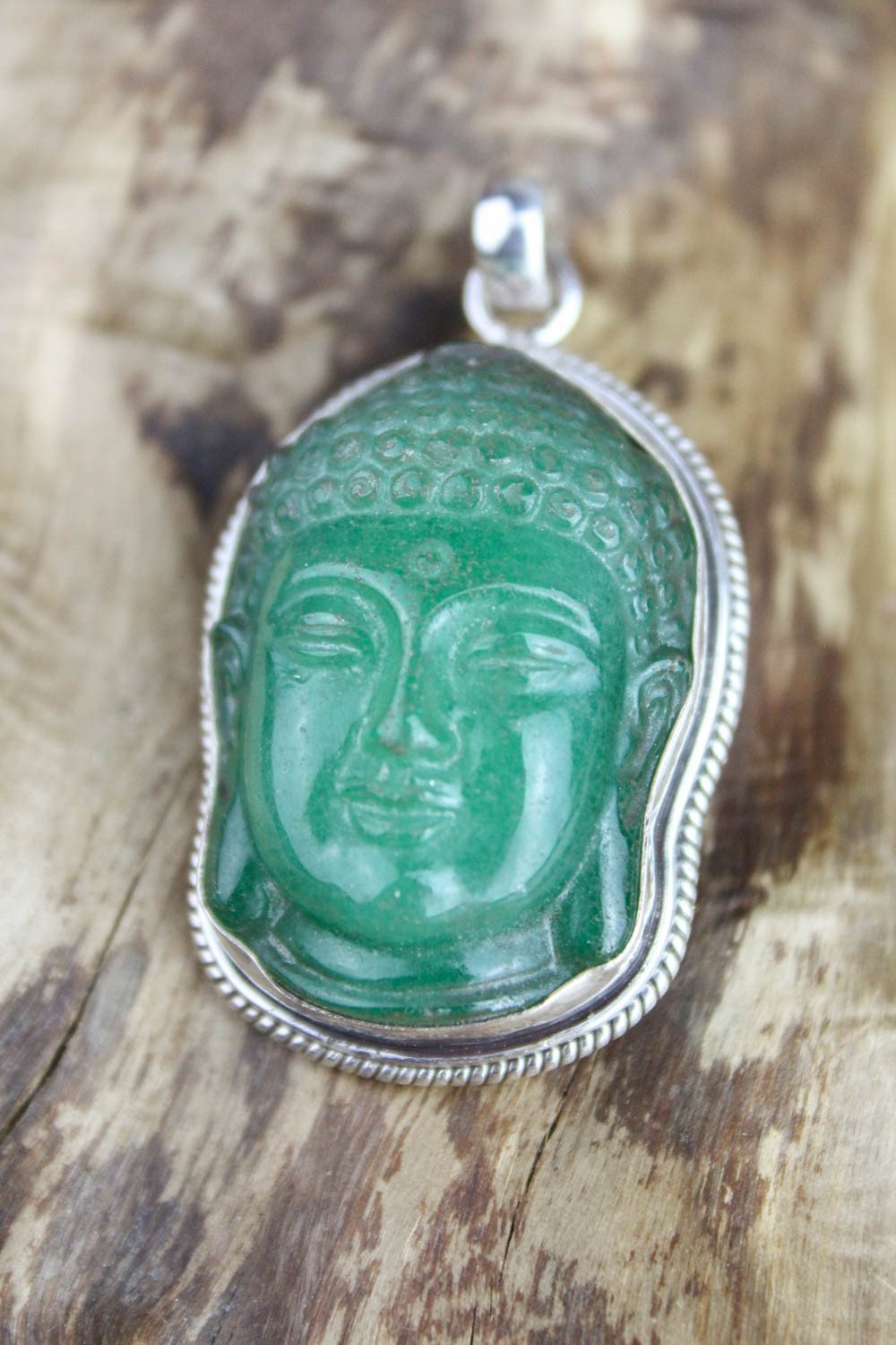 Hand Carved Jade Tibetan Buddha Pendant - DharmaShop