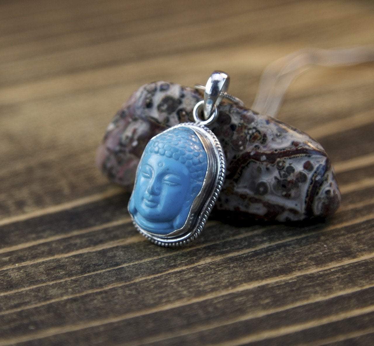 One of a Kind Aquamarine Buddha Pendant - DharmaShop
