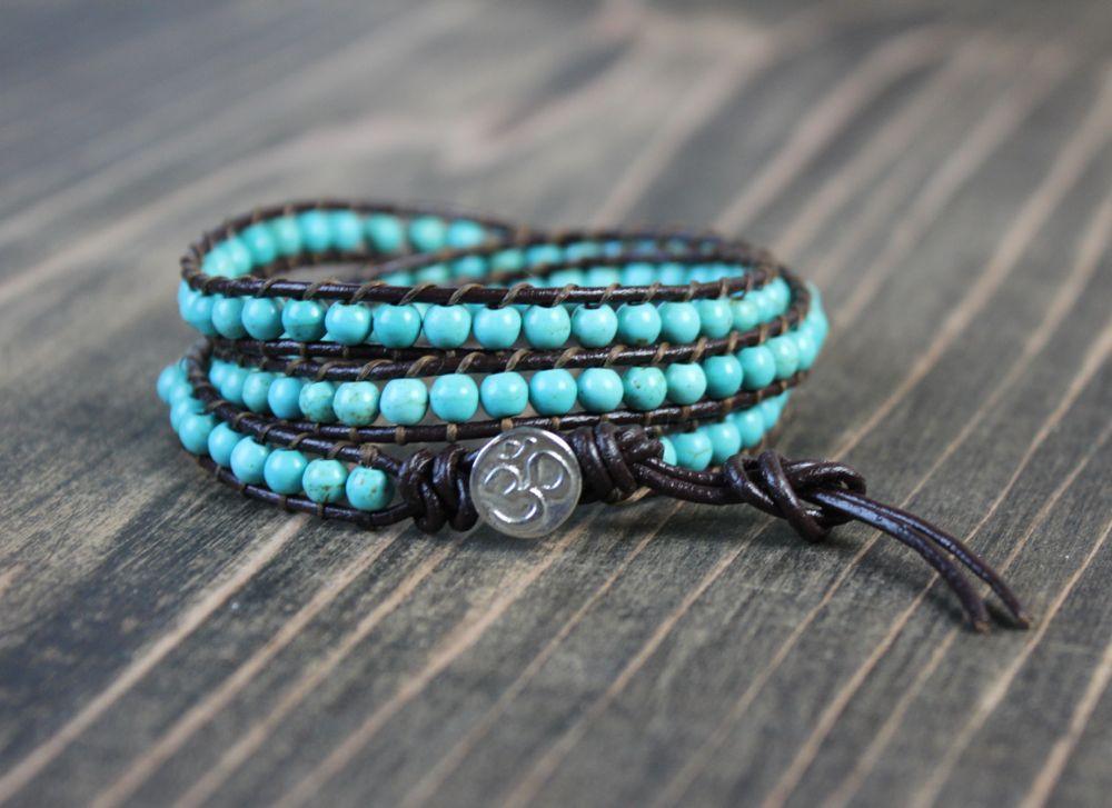 Triple Wrap Sterling OM button Wrap Bracelet - DharmaShop