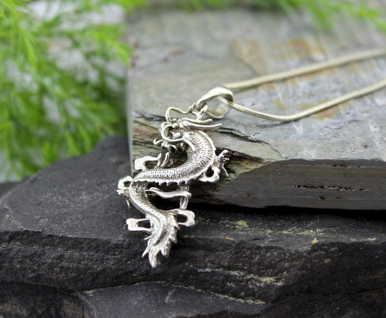 Sterling Silver Dragon Pendant - DharmaShop