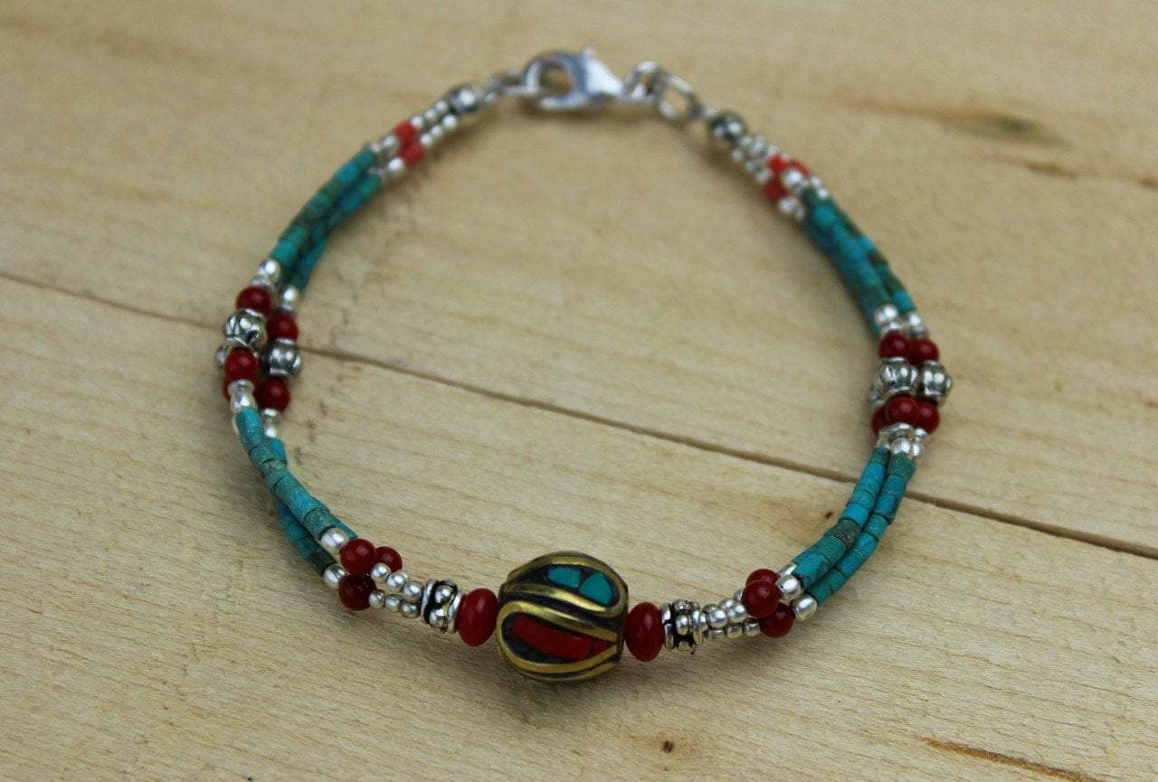 Tibetan Turquoise Beaded Bracelet - DharmaShop