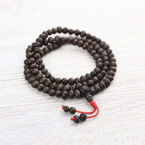 Dark Bodhi Seed Mala & Bracelet Set - Handmade and Sustainably