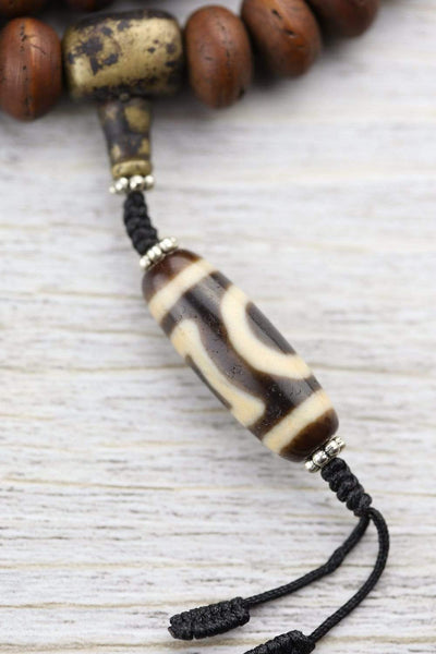 Bodhi Mala with Sky Door Dzi - DharmaShop