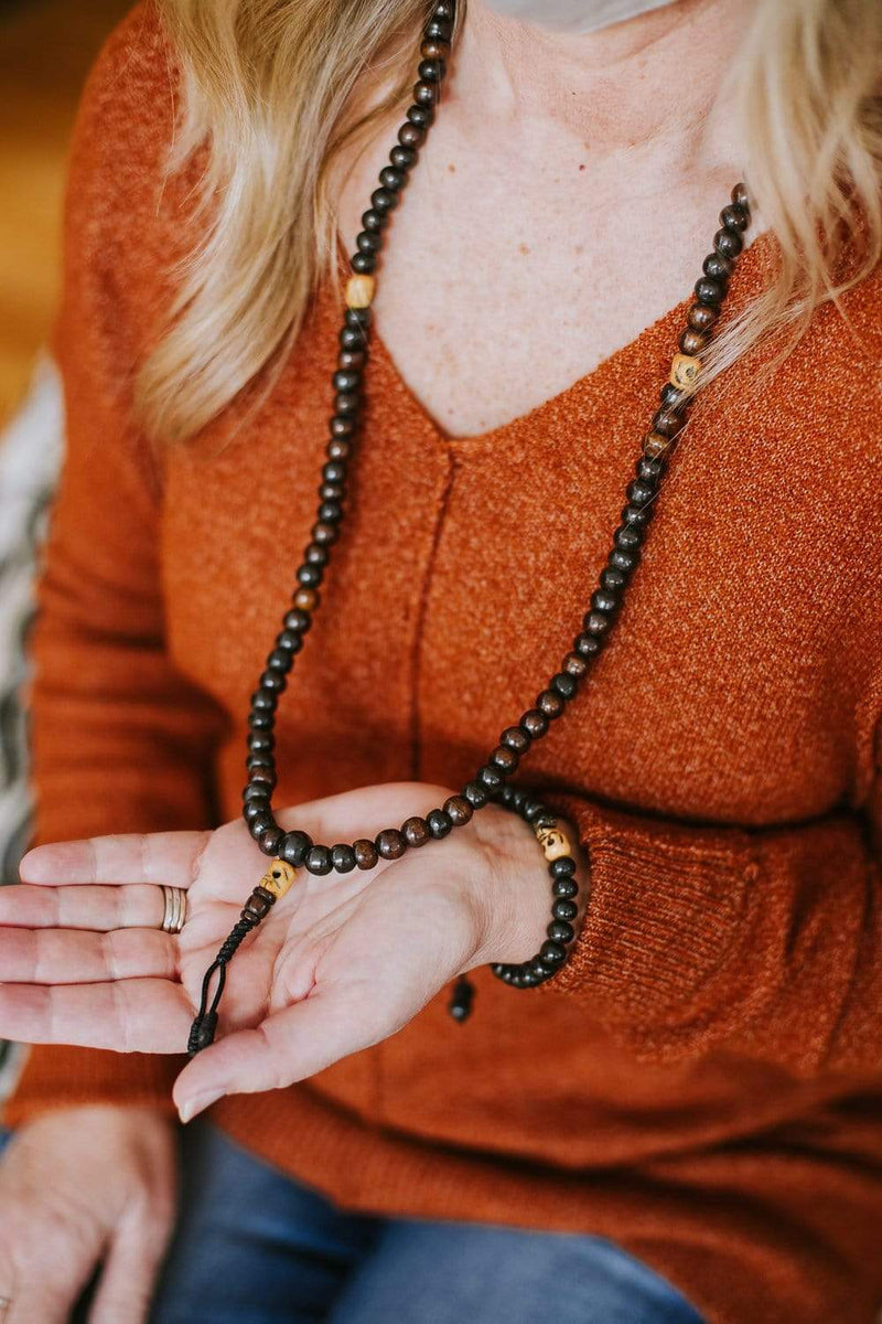 Skull Mala 108 White Bone Beads