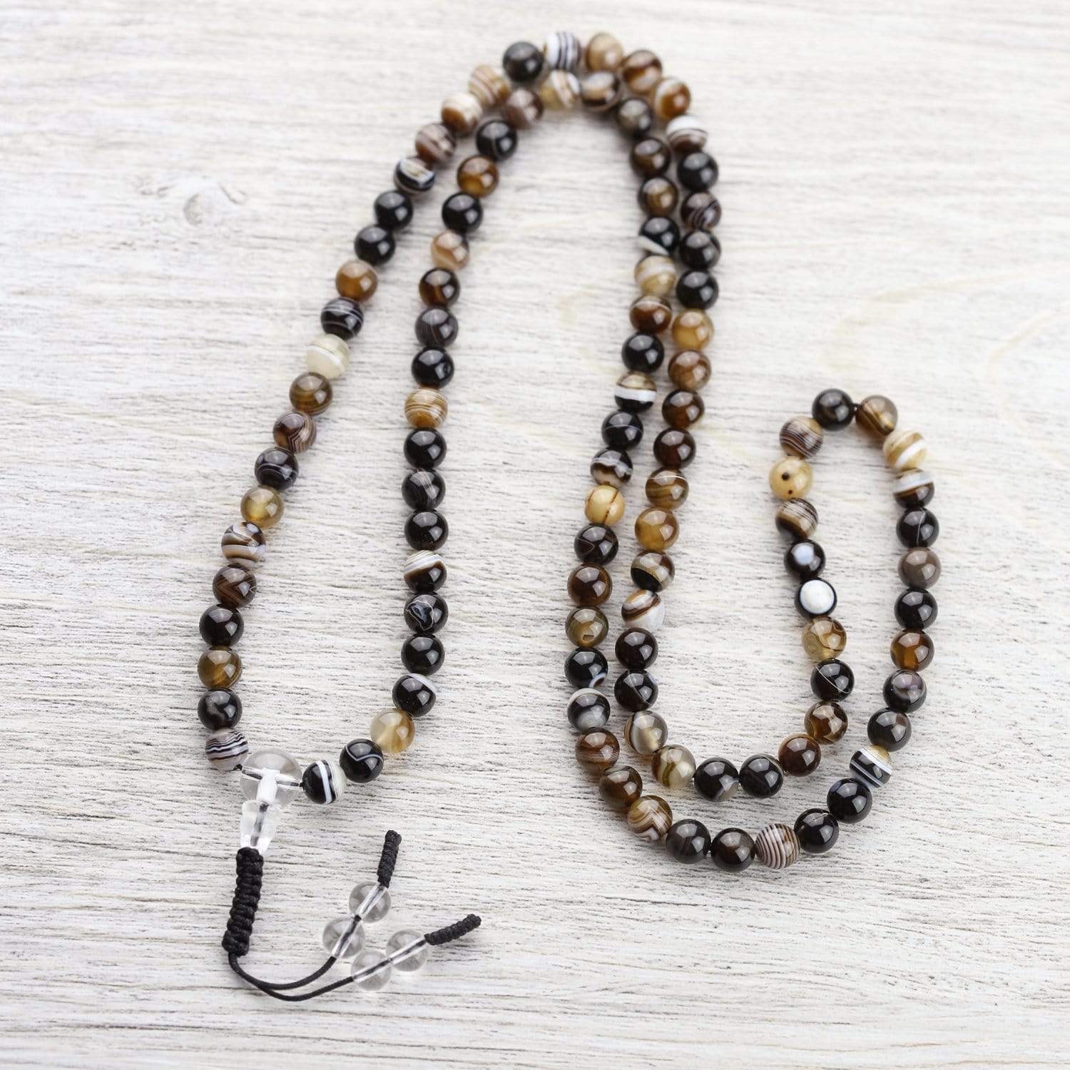 108 Bead Striped Agate Mala - DharmaShop