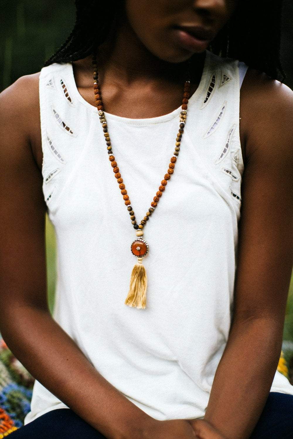 Dynamic Energy Mala with Traditional Tibetan Pendant - DharmaShop