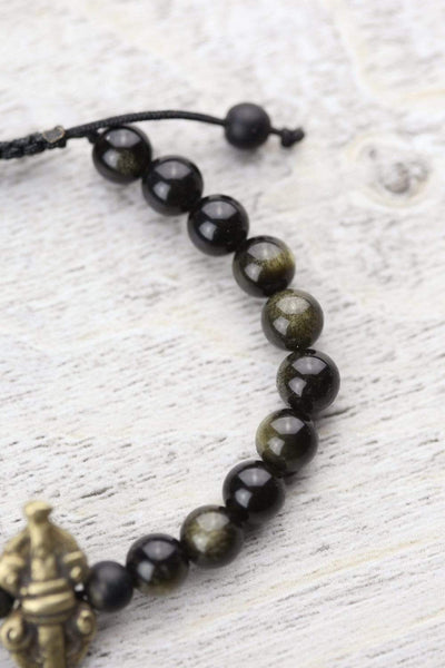 Mala Beads Negativity Blocking Obsidian Mala & Bracelet Set SET021