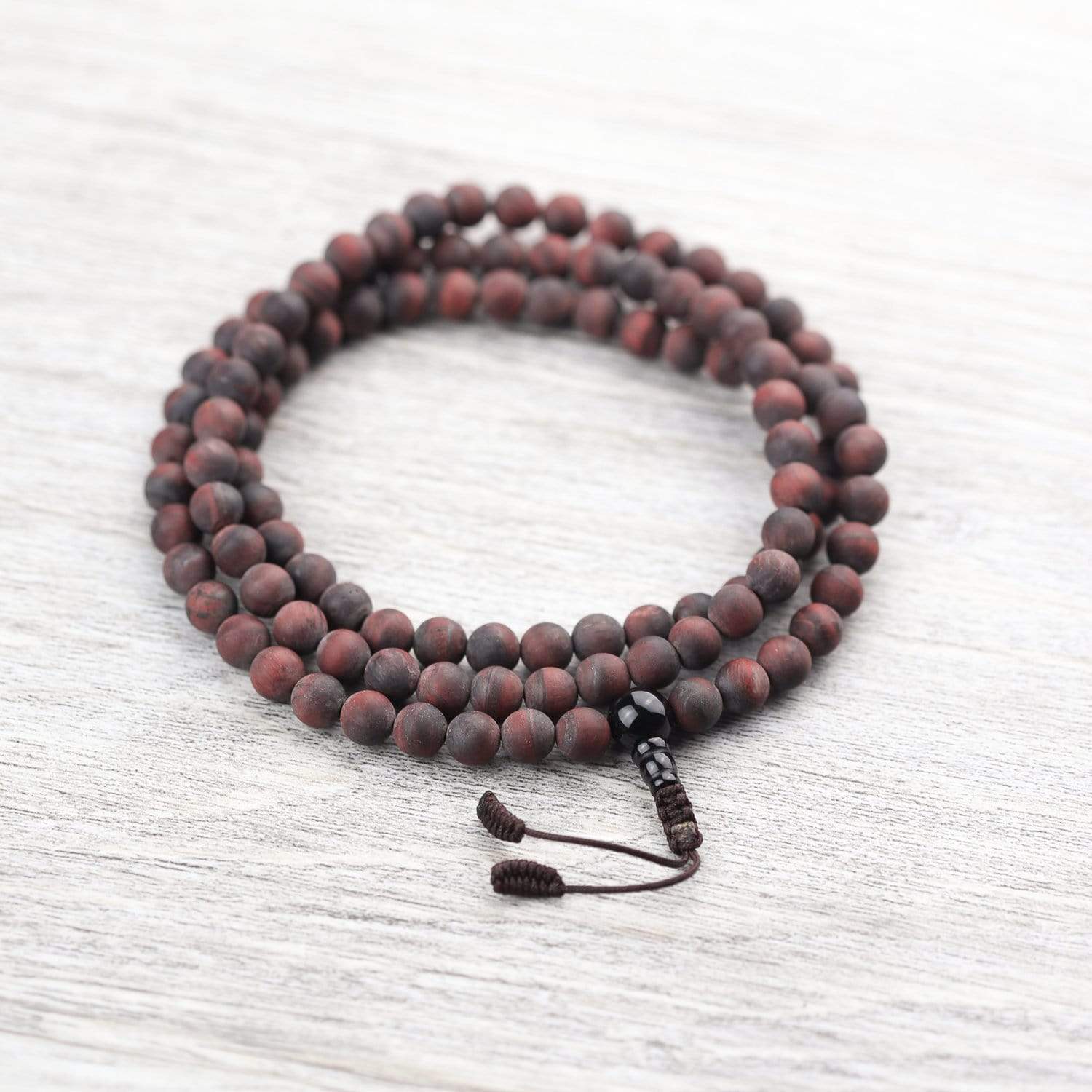 Calm Understanding Tiger Eye and Skull Mala Beads Necklace - DharmaShop