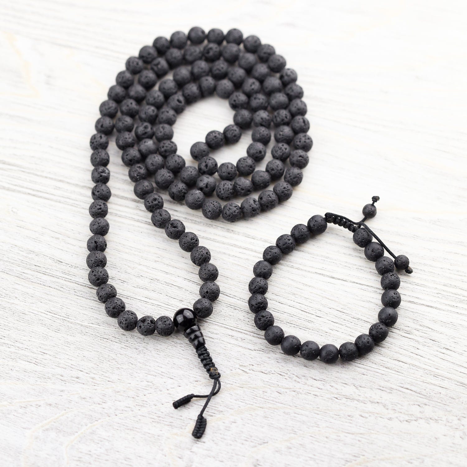 108 Bead Matte Lava Rock Bracelet/Necklace Mala – Kulae