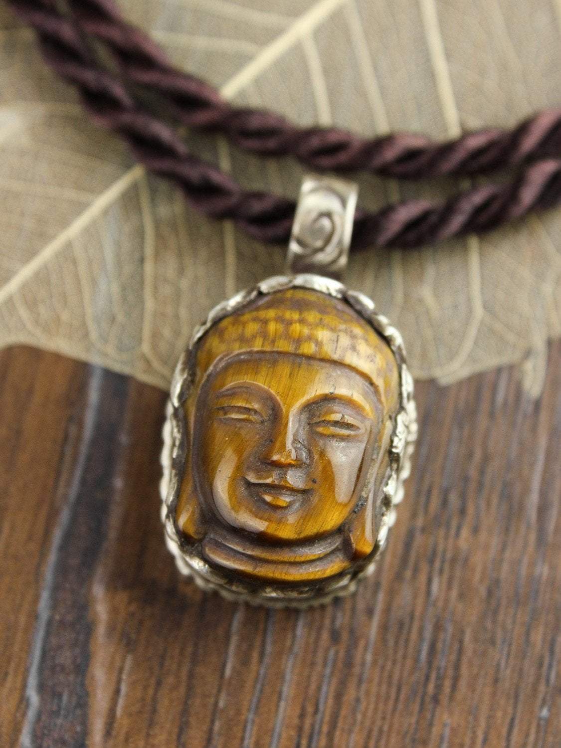Protective Tiger Eye Buddha Necklace - DharmaShop