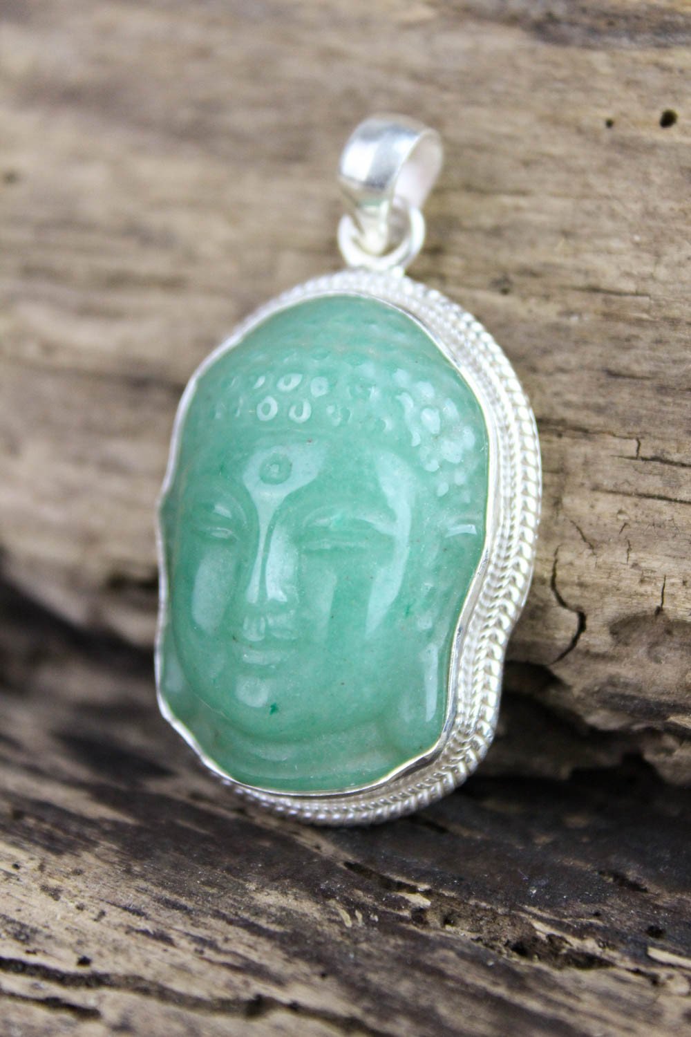 Aventurine Buddha Pendant with Rope Work - DharmaShop