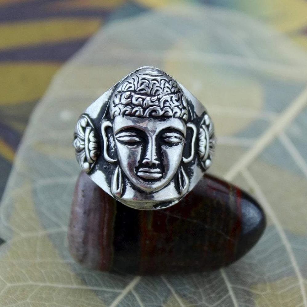 leren Geven Illusie Sterling Silver Buddha Ring - DharmaShop
