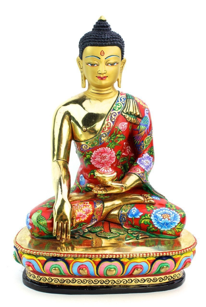 One of a Kind Hand Painted Shakyamuni Statue - DharmaShop